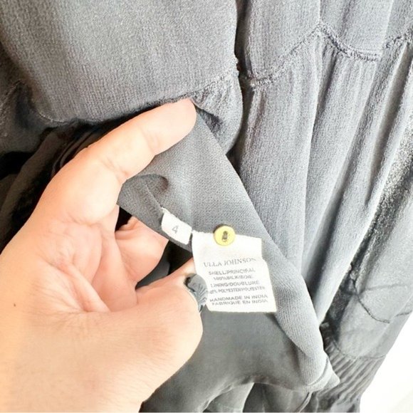 Ulla Johnson Black Silk Polka Dot Ruffle Dress - Picture 6 of 8